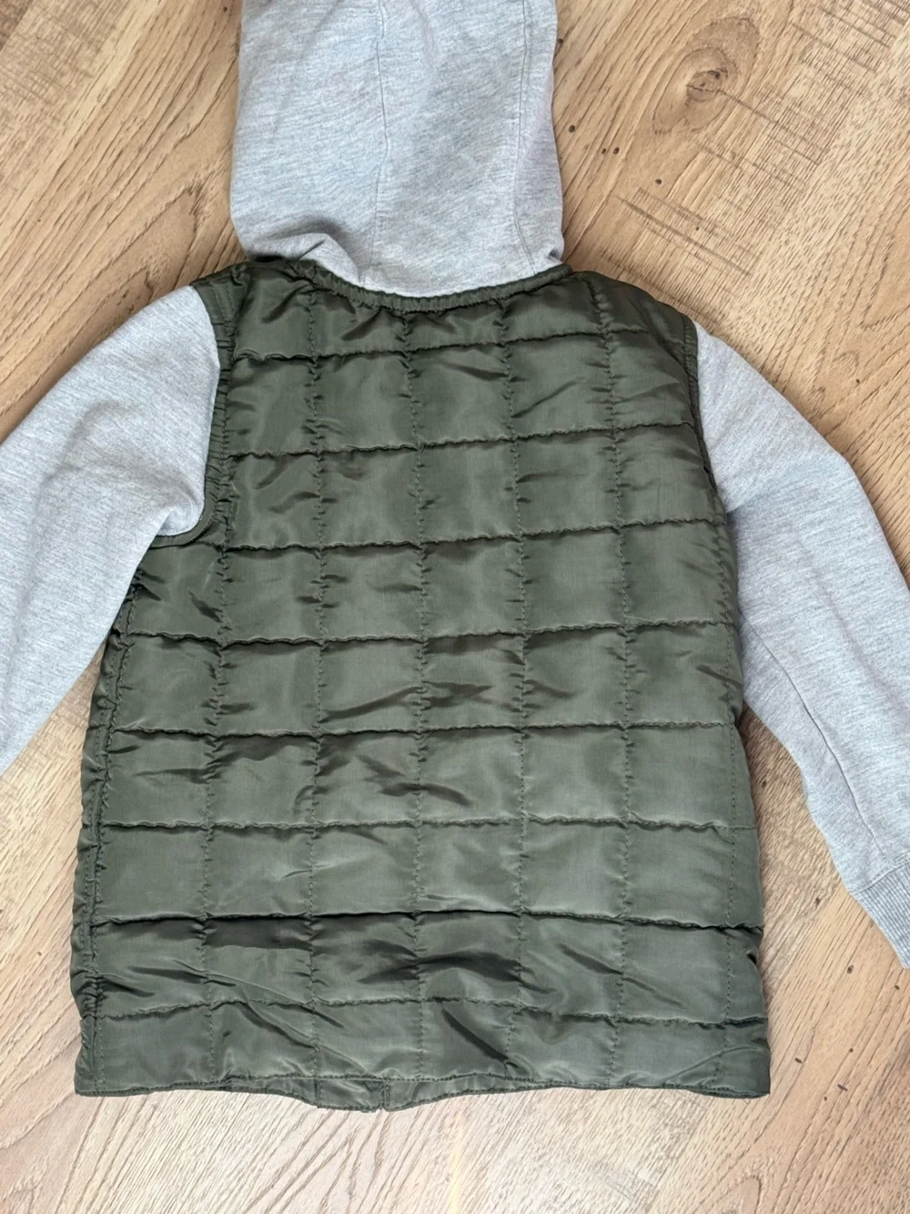 Tommy Bahama Boys Hooded Puffer Vest Jacket Green Gray 4T